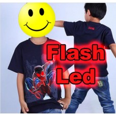 Παιδικό μπλουζάκι κοντομάνικο "Spiderman" με led flash